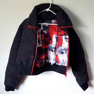 Black and Red Puffer Jacket